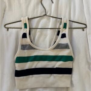 Aerie Striped Bra - Cream, Green, Black - Never Worn